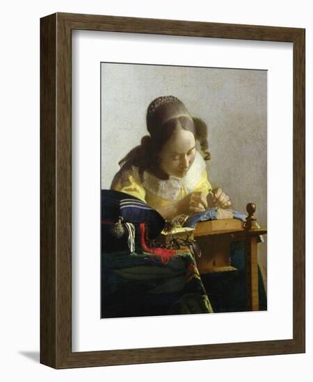 The Lacemaker, 1669-70-Johannes Vermeer-Framed Giclee Print