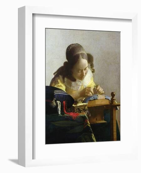 The Lacemaker, 1669-70-Johannes Vermeer-Framed Giclee Print