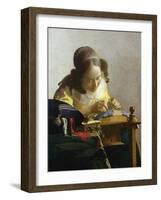 The Lacemaker, 1669-70-Johannes Vermeer-Framed Giclee Print