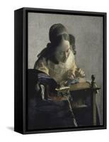 The Lacemaker, 17th century-Johannes Vermeer-Framed Stretched Canvas