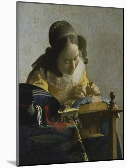 The Lacemaker, about 1665-Johannes Vermeer-Mounted Giclee Print