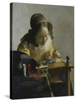 The Lacemaker, about 1665-Johannes Vermeer-Stretched Canvas