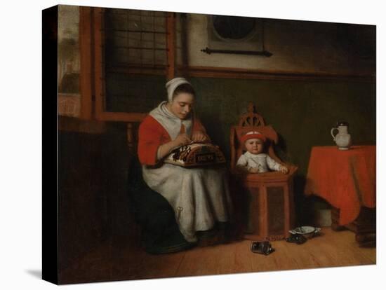 The Lacemaker, c.1656-Nicolaes Maes-Stretched Canvas