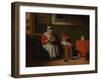 The Lacemaker, c.1656-Nicolaes Maes-Framed Giclee Print