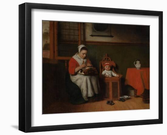 The Lacemaker, c.1656-Nicolaes Maes-Framed Giclee Print