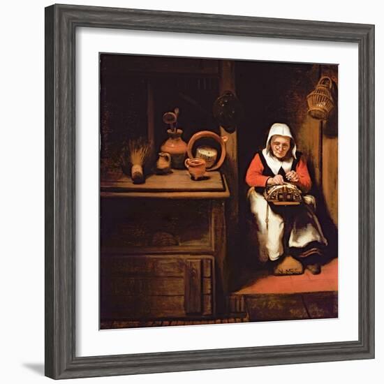 The Lacemaker-Nicholaes Maes-Framed Giclee Print