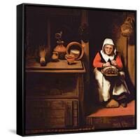 The Lacemaker-Nicholaes Maes-Framed Stretched Canvas