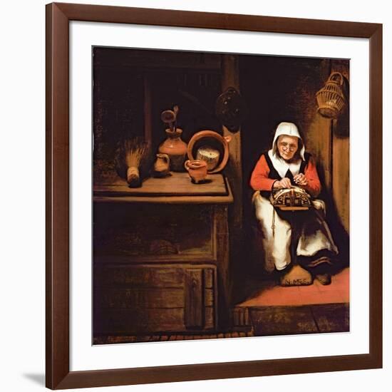 The Lacemaker-Nicholaes Maes-Framed Giclee Print