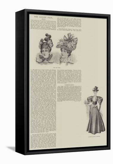 The Ladies' Page, Dress-null-Framed Stretched Canvas