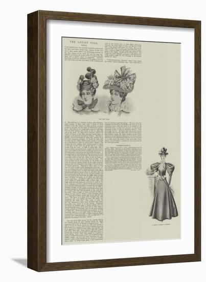 The Ladies' Page, Dress-null-Framed Giclee Print