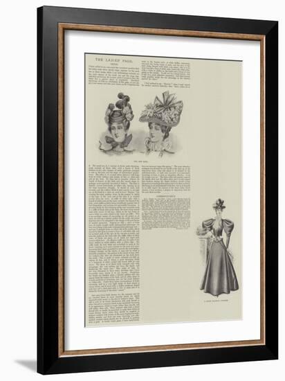 The Ladies' Page, Dress-null-Framed Giclee Print