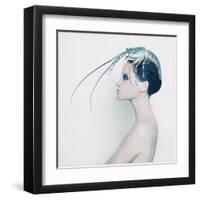 The Lady and the Hummer-Haute Couture-Framed Art Print