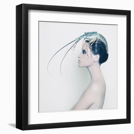 The Lady and the Hummer-Haute Couture-Framed Art Print