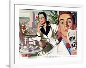 The Lady and the Mug  - Saturday Evening Post "Leading Ladies", August 28, 1954 pg.31-Perry Peterson-Framed Giclee Print