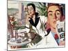 The Lady and the Mug  - Saturday Evening Post "Leading Ladies", August 28, 1954 pg.31-Perry Peterson-Mounted Giclee Print