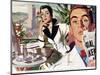 The Lady and the Mug  - Saturday Evening Post "Leading Ladies", August 28, 1954 pg.31-Perry Peterson-Mounted Giclee Print