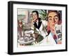 The Lady and the Mug  - Saturday Evening Post "Leading Ladies", August 28, 1954 pg.31-Perry Peterson-Framed Premium Giclee Print