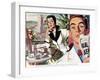 The Lady and the Mug  - Saturday Evening Post "Leading Ladies", August 28, 1954 pg.31-Perry Peterson-Framed Premium Giclee Print