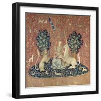 The Lady and the Unicorn, Sight, Between 1484 and 1500-null-Framed Giclee Print