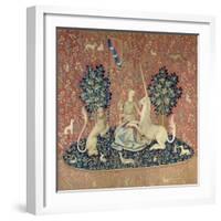 The Lady and the Unicorn, Sight, Between 1484 and 1500-null-Framed Giclee Print