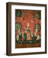 The Lady and the Unicorn: "Smell," circa 1500-null-Framed Premium Giclee Print