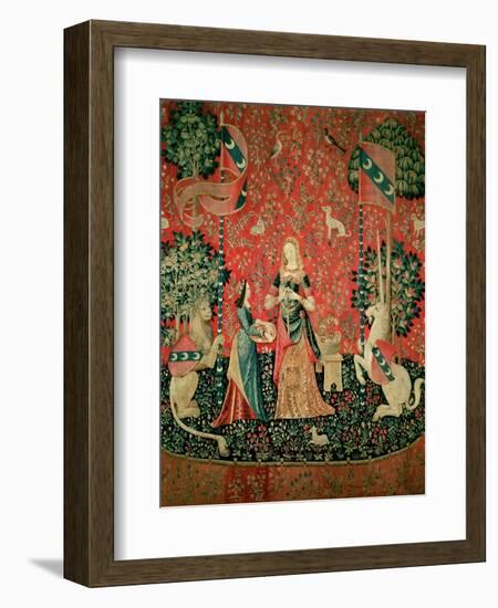 The Lady and the Unicorn: "Smell," circa 1500-null-Framed Premium Giclee Print