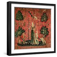 The Lady and the Unicorn: "Touch," circa 1500-null-Framed Giclee Print