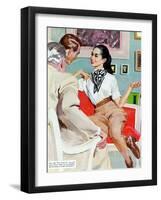 The Lady Broke The Rules  - Saturday Evening Post "Leading Ladies", September 13, 1952 pg.23-Joe de Mers-Framed Giclee Print