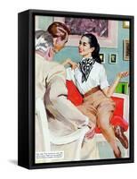 The Lady Broke The Rules  - Saturday Evening Post "Leading Ladies", September 13, 1952 pg.23-Joe de Mers-Framed Stretched Canvas