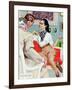 The Lady Broke The Rules  - Saturday Evening Post "Leading Ladies", September 13, 1952 pg.23-Joe de Mers-Framed Giclee Print