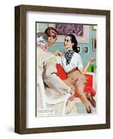 The Lady Broke The Rules  - Saturday Evening Post "Leading Ladies", September 13, 1952 pg.23-Joe de Mers-Framed Giclee Print