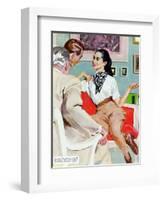 The Lady Broke The Rules  - Saturday Evening Post "Leading Ladies", September 13, 1952 pg.23-Joe de Mers-Framed Giclee Print