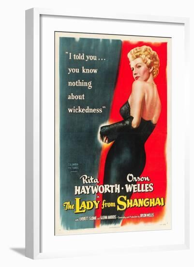 The Lady From Shanghai, Rita Hayworth, Directed by Orson Welles, 1947-null-Framed Art Print