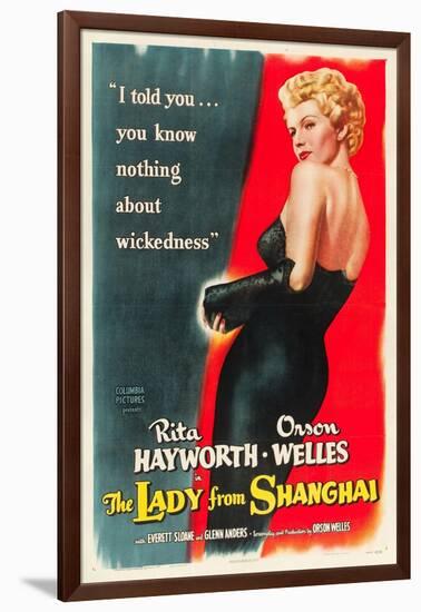 The Lady From Shanghai, Rita Hayworth, Directed by Orson Welles, 1947-null-Framed Art Print