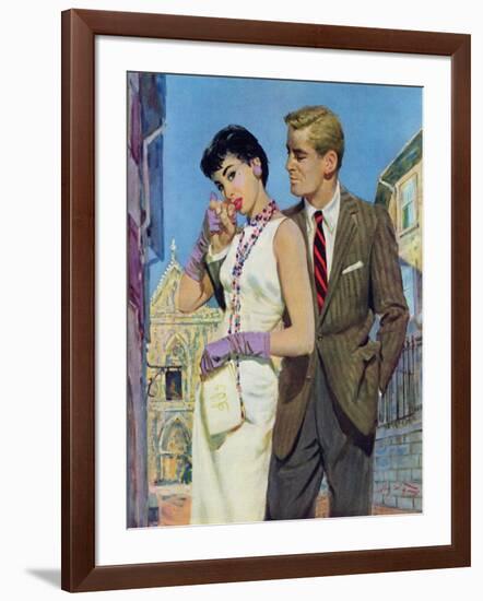 The Lady Had an Angle  - Saturday Evening Post "Leading Ladies", August 20, 1955 pg.21-Coby Whitmore-Framed Giclee Print