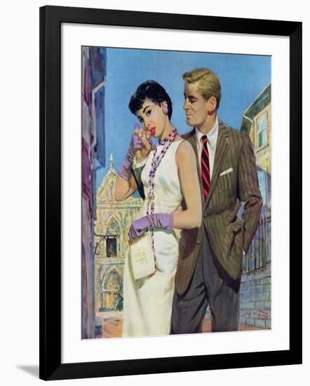 The Lady Had an Angle  - Saturday Evening Post "Leading Ladies", August 20, 1955 pg.21-Coby Whitmore-Framed Giclee Print