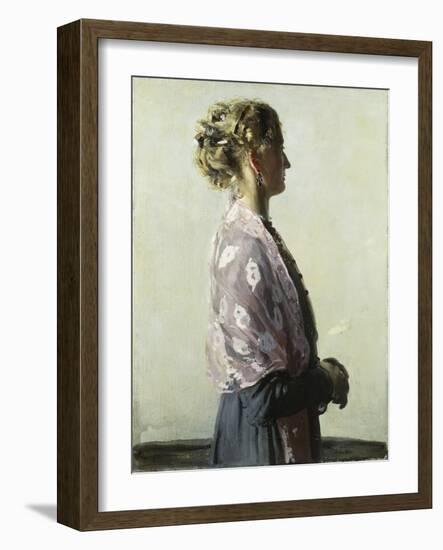 The Lady in Black, 1910 (Oil on Canvas)-William Nicholson-Framed Giclee Print