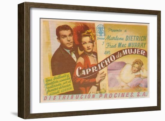 The Lady Is Willing, Spanish Movie Poster, 1942-null-Framed Art Print