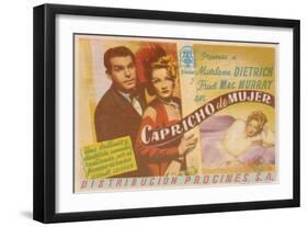 The Lady Is Willing, Spanish Movie Poster, 1942-null-Framed Art Print