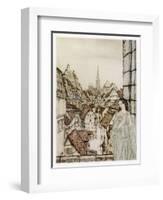 The Lady Ligeia at Her Window-Arthur Rackham-Framed Art Print