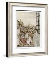 The Lady Ligeia at Her Window-Arthur Rackham-Framed Art Print