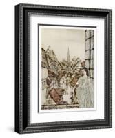 The Lady Ligeia at Her Window-Arthur Rackham-Framed Art Print