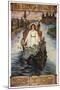 The Lady of Shalott Setting Out on Her Boat for Camelot-null-Mounted Art Print