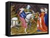 The Lady of the Lake Meeting Guinevere, from "The Story of Lancelot"-null-Framed Stretched Canvas