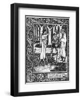 The Lady of the Lake Telleth Arthur of the Sword Excalibur, Illustration from 'Le Morte D'Arthur'-Aubrey Beardsley-Framed Giclee Print