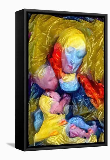 The Lady of the Plastic Bags, 2022, (Digital)-Trygve Skogrand-Framed Stretched Canvas