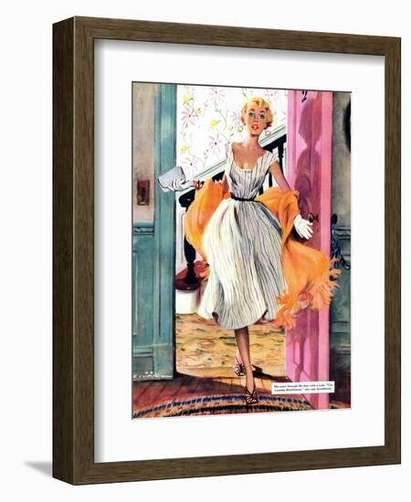 The Lady's Future - Saturday Evening Post "Leading Ladies", February 6, 1954 pg.34-Ernest Chiriaka-Framed Giclee Print