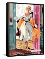 The Lady's Future - Saturday Evening Post "Leading Ladies", February 6, 1954 pg.34-Ernest Chiriaka-Framed Stretched Canvas