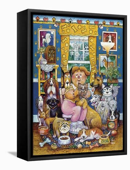 The Lady Who Loves Dogs-Bill Bell-Framed Stretched Canvas