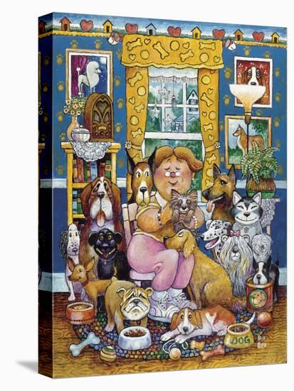 The Lady Who Loves Dogs-Bill Bell-Stretched Canvas